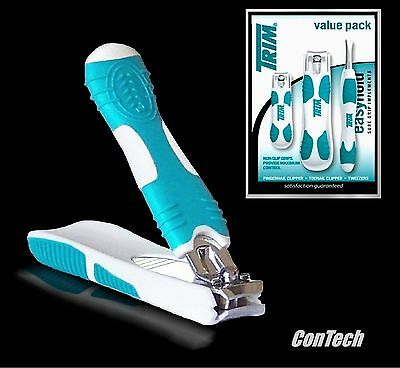 Great Arthritis Aid! Sure Grip Tri-pack Finger + Toe Nail Clippers + Tweezers!