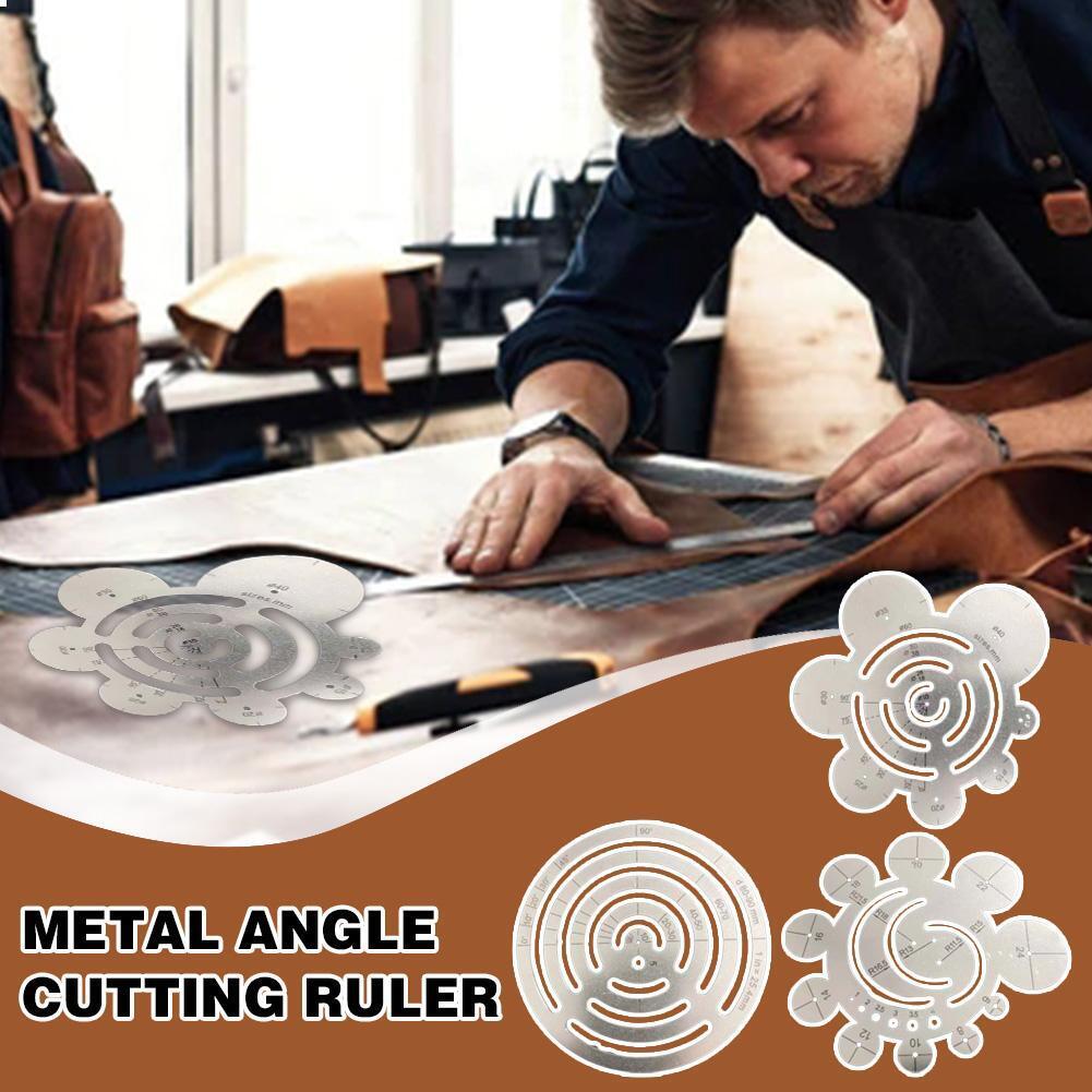S Diy Round Leather Cutting Tools Metal Corner Cutting Ruler Circle For Diy`