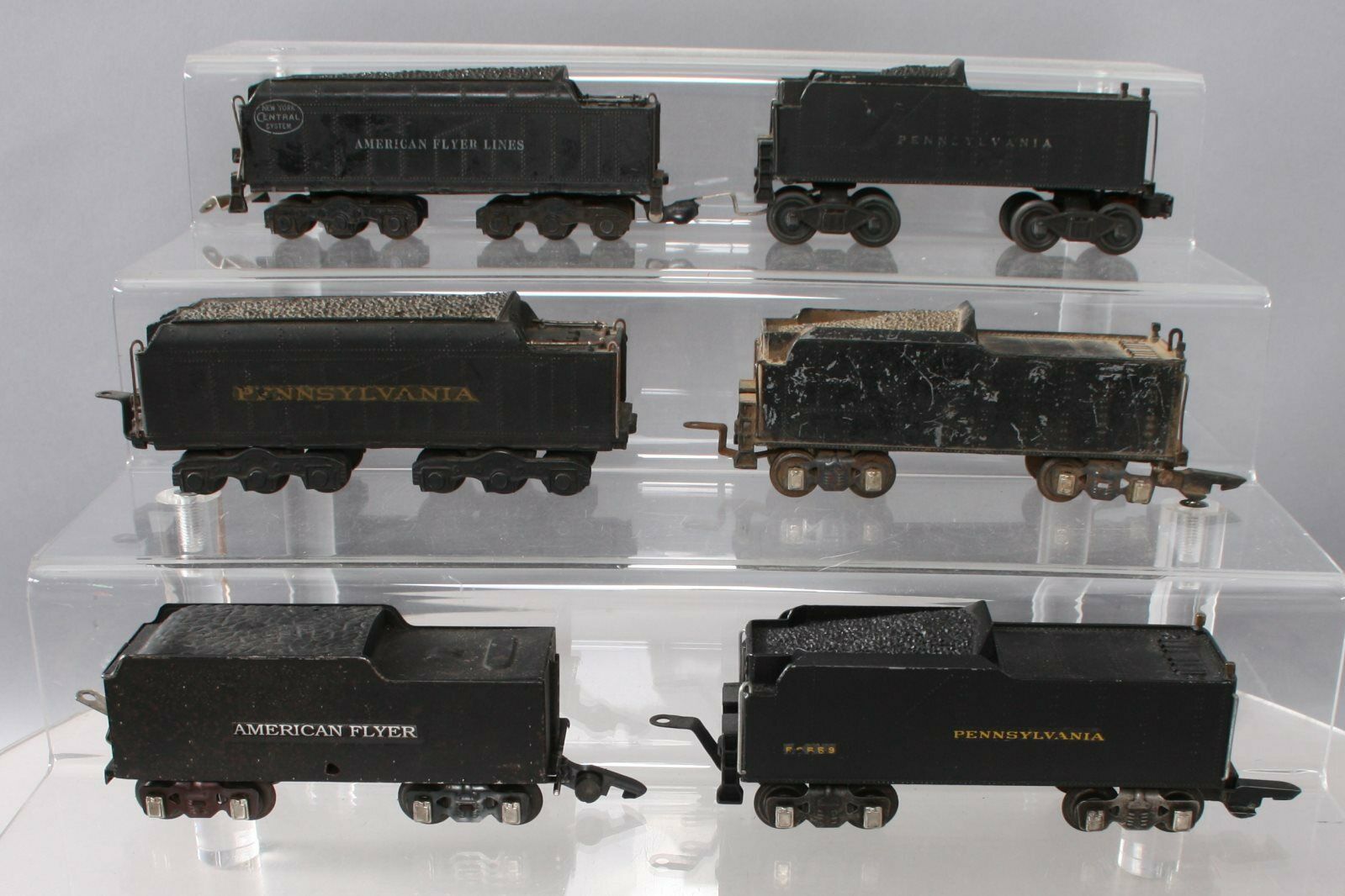 American Flyer Vintage S Gauge Assorted Postwar Steam Locomotive Tenders [6]