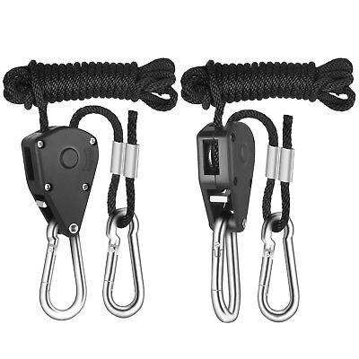 Ipower 1/8 Adjustable Heavy Duty Grow Light Rope Hanger Ratchet, 150lb Capacity