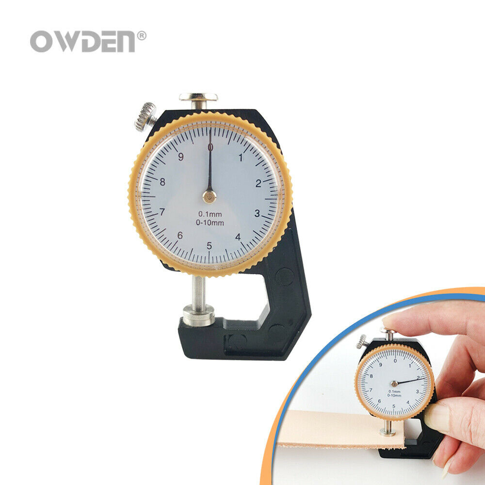 Owden Leather Dial Thickness Gauge Measure Tool Precise Micrometer-tester 0-10mm